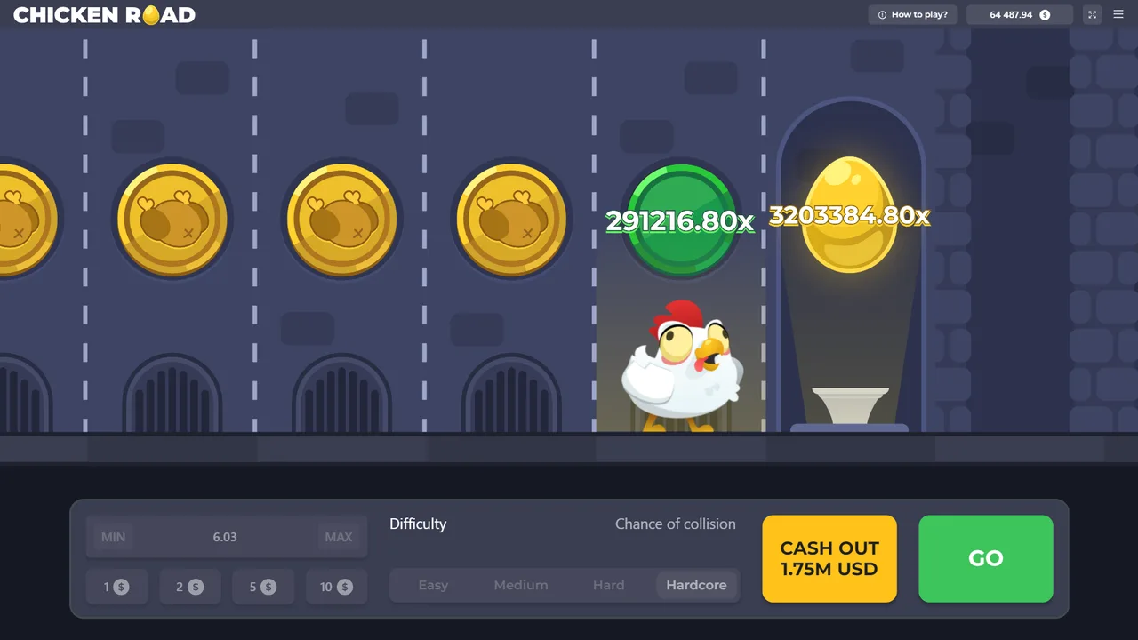 واجهة لعبة Chicken Road الرسمية: مستوى Hardcore والمضاعفات وزر السحب